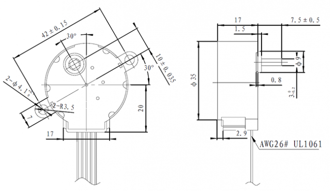 35BYJ46 5 lignes moteur pas à pas 0 de 35mm de boîte de vitesse unipolaire de l'aimant permanent P.M.